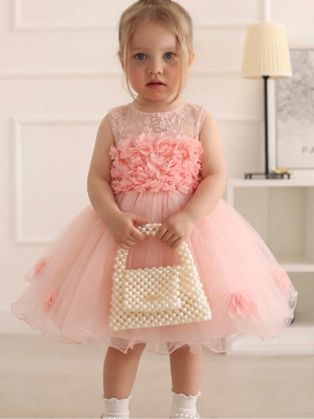 Pink Tulle Floral Princess Dress 9-12M Toddler Girl